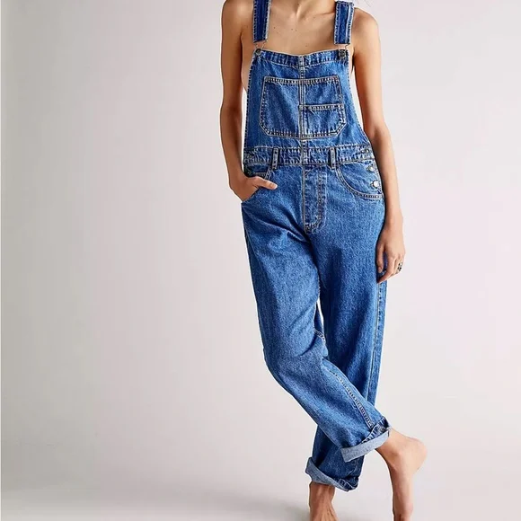 We The Free Free People Ziggy Blue Jean Overalls - Picture 1 of 6